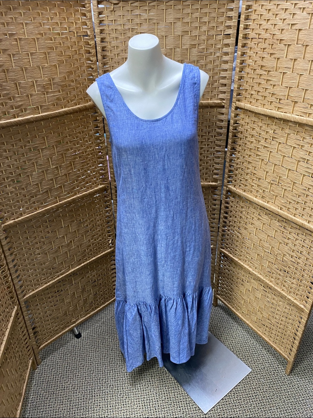 Polo by Ralph Lauren Blue Sleeveless Ruffled-Hem Maxi Dress